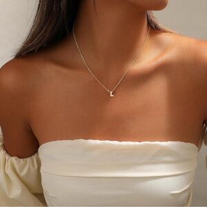 Initial 'L' Gold Pendant Necklace - Elegant Gold Letter Necklace